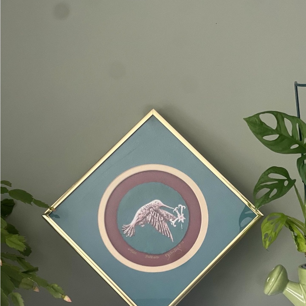 Mini Framed Hummingbird Art - Signed and Numbered